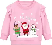 [EULLA] Little Boys Girls Sweatshirt Toddler Kids Christmas Clothes Baby Pullover Sweater Kids Pullover for Girls 1-7 Years Old