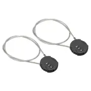 Small Combination Lock 19.6 Inch, 2 Pack 3 Digit Padlock for Gym Locker, Black