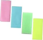 PACKOVE 4Pcs Exfoliating Bath Cloth Skin Friendly Nylon Body Scrubber for Men Women Versatile Shower Washcloth for Back Body Care Comfortable Massage Stain Removal