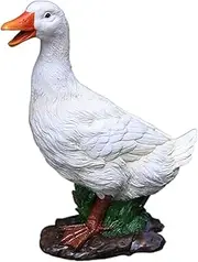 Duck Resin Garden Statue, Cute Outdoor Duck Sculpture for Home Backyard Decor, Creative Funny Animal Ornaments