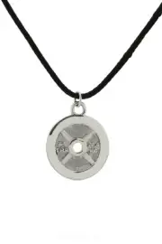 .925 Sterling Silver Barbell Necklace w/ Adjustable Cord