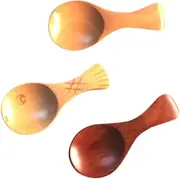 LABRIMP Cute Mini Wooden Spoon 3pcs Set for Boys and Girls Lightweight Cutlery