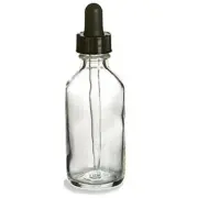 64 Pcs 4 oz [120ml] CLEAR Boston Round Glass Bottle with Dropper