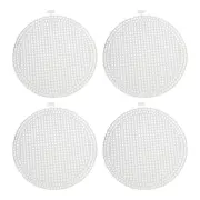 Plastic Mesh Canvas Sheet 17cm/ 6.7" White Round Blank Canvas, Pack of 4