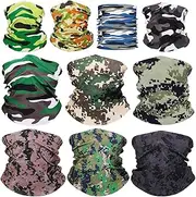 [YBVABE] Neck Gaiter, Multifunction Headwear Bandana Face Masks, Elastic Ice Silk Outdoor Tube Scarf, UV Resistance Cooling Breathable Face Cover Scarf for Men Women Sports - Cycling Hiking Fishing