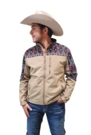 Hooey Tan Multi Color Aztec Pattern - Mens Jacket - Hj109Tnaz