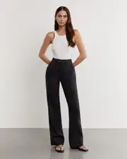 [Jag] Jag Women's Kayla Linen Pintuck Pants In Black Size 16 16 Black