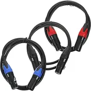 Abaodam 3pcs Mic Cables Male to Female Audio Cords for Live Performance Construction for Audio Transmission Versatile Connection for Recording Streaming
