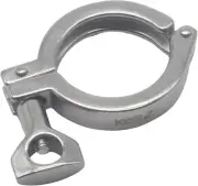 HFS(R) 2" Sanitary Tri Clamp, Single Pin Heavy Duty Tri Clover with Wing Nut