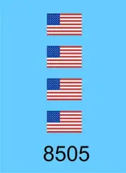 8505 HO American flags decal by Island Modelworks