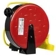 30 Ft Retractable Extension Cord Reel 3 Outlets 16/3 SJTW Cord Metal Reelworks
