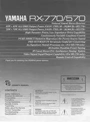 Yamaha RX-570 RX-770 Receiver Owners Manual