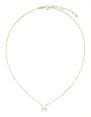 [Mocha] Elly Lou Timeless Initial Necklace H in Light Gold