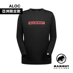 【Mammut 長毛象】QD Logo Print LS T-Shirt AF 快乾長袖T 黑/岩漿紅PRT2 男款 #1016-01030