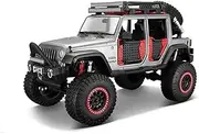 Scale Finished Model Car 1:24 Scale for Jeep Wrangler 2015 SUV Metal Car Model Simulation Replica Model Vehicle Collectible Die-cast Vehicle(Chrome)