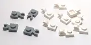 Lego - Lot of 12 - Grey / Gray White, Plate Special 1 x 1 with Clip
