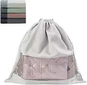 [Generic] Dustproof Drawstring Storage Pouch | Dust Bags with Transparent Window - Easy Access Dustproof Versatile Dust Soft Fleece Fabric