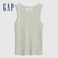 在飛比找momo購物網優惠-【GAP】女童裝 純棉羅紋背心-淺灰色(601440)