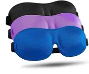 Sleep Mask Pack of 3, eye mask, sleeping mask, eye masks for sleep, Upgrade 100% Light Blocking 3D Eye Masks for Sleeping, Ultra-Thin Sides for Side Sleeper, Blindfold for Men Women