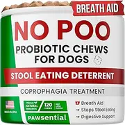 Pawsential No Poo Chews for Dogs - Coprophagia & Stool Eating Deterrent with Probiotics, Digestive Enzymes & Breath Aid Support - Stop Dog Poop Eating - Made in USA - 120 Soft Chews