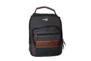 FIB Canvas Sling Bag Shoulder Strap Messenger Travel Pack w Tablet Pocket - Black