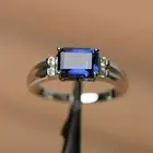 2Ct Emerald CutLab Created Blue Sapphire Women's Ring 14K Yellow Gold Plated