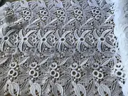 9 Yds Lovely Heavy Scalloped White Floral Cotton Venise Lace Galloon
