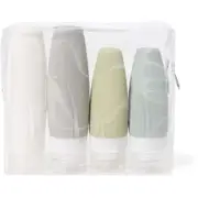 Brilliant Basics 4 Piece Silicone Travel Bottle Set - Neutral