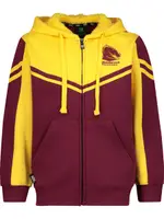 Broncos Nrl Youth Fleece Zip Jacket, Maroon, Size 14