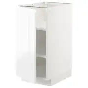 METOD base cabinet with shelves, white/Voxtorp high-gloss/white, 40x60x80 cm