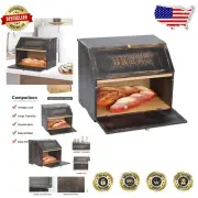 Elegant Large Capacity Bread Storage Bin with Retro Design - Bamboo Freshness