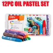 Deli 12 Colours Oil Pastel Crayon Kids Children Art Drawing Set High Quality