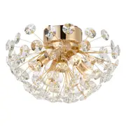Lerida Gold 30cm Crystal Flush 4 Lights Ceiling Lighting Telbix