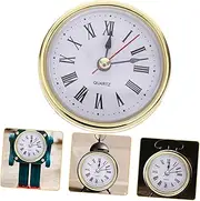 TEHAUX Inlaid Clock Head with Roman Numerals DIY Round Clock Insert with Clock Movement for Vintage Style Crafts and Clocks Durable Design for Easy Installation