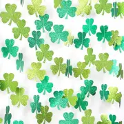 St-Saint Patricks-Day Decorations Shamrock Green-Garland - 35ft Green 4-leafs