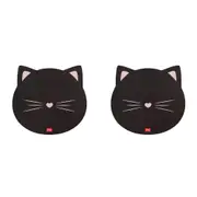 2x Legami PVC Mousepad Anti-Slip Computer/Laptop Desk Mouse Mat Pad Kitty Black