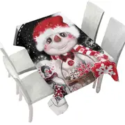 Adorable Christmas Snowflake Wishes Snowman Tablecloth