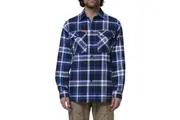 Hard Yakka Mens Check Flannel Open Front Shirt Y07752 - Blue Check
