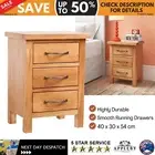 Solid Wood Bedside Cabinet 3 Drawer Storage Unit Nightstand Side Lamp End Table