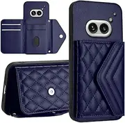 Case Compatible with Nothing Phone 2A / 2A Plus Wallet Cover [PU Leather + Shell + Card Slot] Magnetic Clasp Kickstand Blue