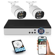 8CH H.265+ 5MP Lite DVR 1080P Outdoor CCTV Home Security Camera System Kit 500GB