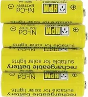 HPM Solar AA Ni-Cd Rachargeable Batteries - Pack of 4