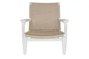SK Designer Living | Replica Hans Wegner CH25 Easy Chair | Bone White & Natural