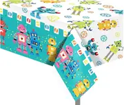 130cm X 220cm Robot Science Table Cover - Back to The Future Theme Tablecloth for Kids Birthday Party Decorations