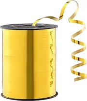 Gold Shiny Curling Ribbon for Crafts 500 Yards of Gift Wrapping Balloons Hair and Florist Iridescent Crimped and Thin Ribbon, 3/16" Gift Ribbon for Baby Shower, Christmas(1 Roll)