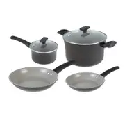 4pc Davis & Waddell Thornbury Professional Aluminium Cookware Set Brown/Beige