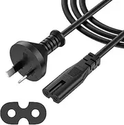 2m 2 Pin Core Figure 8 IEC-C7 AC Power Cord Cable Lead AU Plug for PC Monitor,DVD,Printer,Samsung Philips LG Sony TV,PS5,PS4,PS3,Xbox Consoles