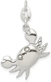 [JewelryWeb] 925 Sterling Silver Polished Crab Charm Pendant Necklace Measures 28x17mm Wide