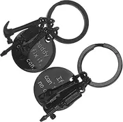 [Minkissy] Stainless Steel Father Day Keychain Pendant Multi Functional Handbag Decor for Dad Unique Keyring present with Durable Construction and Comfortable Feel
