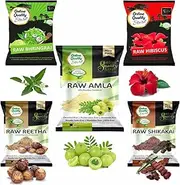 Herbal Hair Shampoo and Hair Mask (Raw form -Amla, Reetha, Shikakai, Bhringraj and Hibiscus) Combo Pack for Healthy Hair (Pack of 5)_1000g Hair Care Products